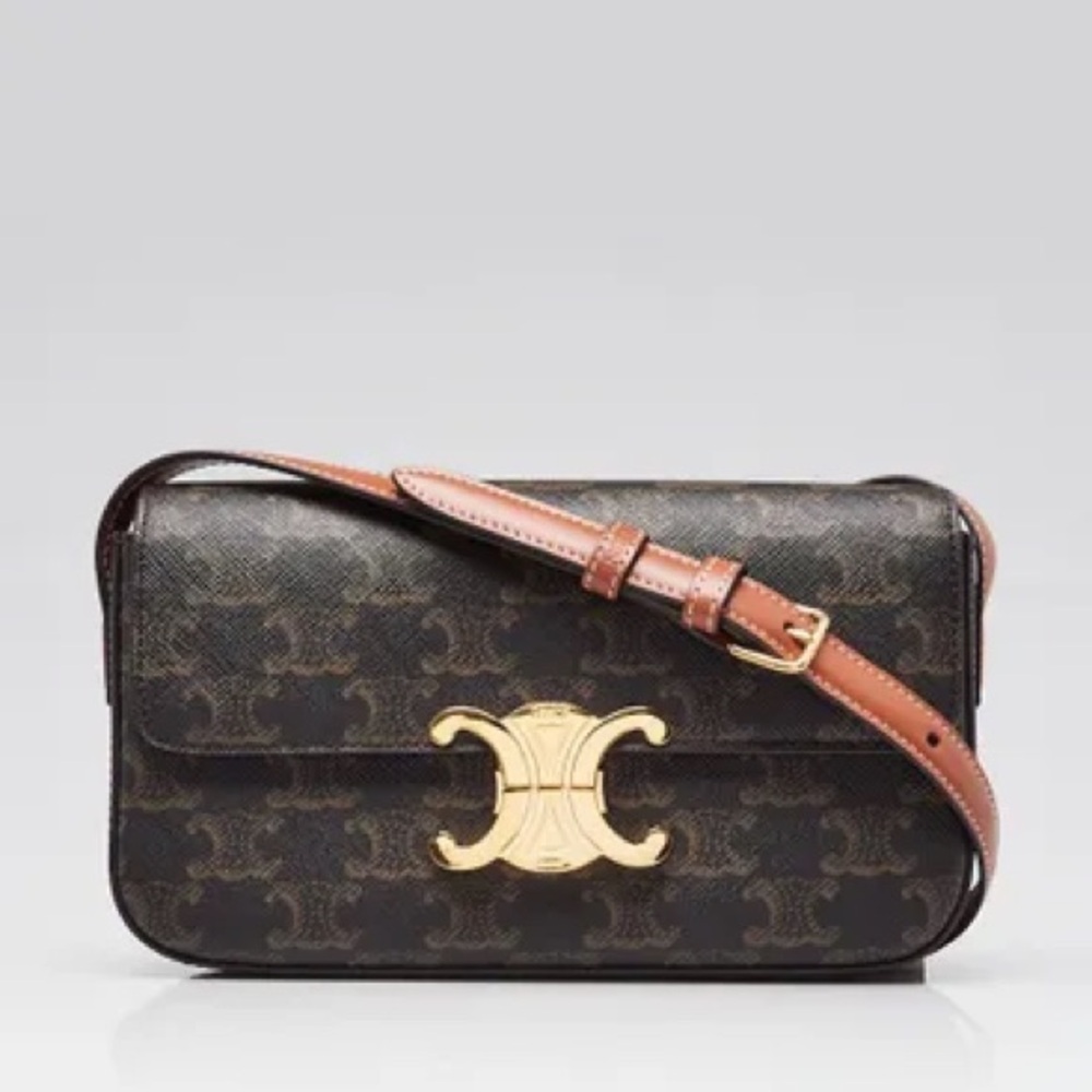 Brand New CELINE SHOULDER BAG CLAUDE IN TRIOMPHE CANVAS & CALFSKIN Authenticated - Picture 4 of 16